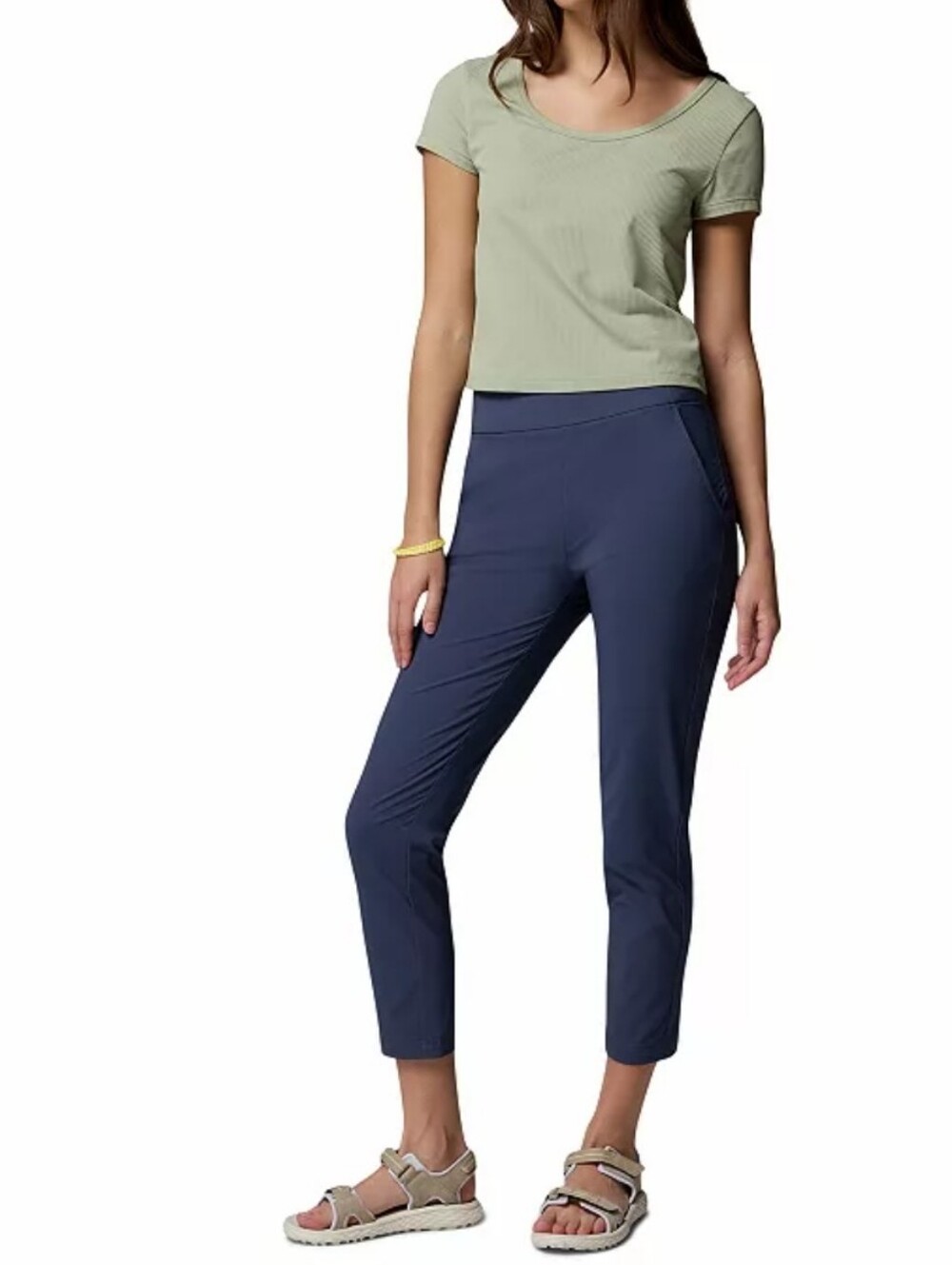 Columbia Anytime Casual Pull On Pants Navy Blue Nocturnal Size Small Cropped